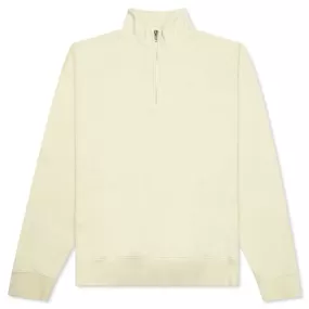 Embroidered Logo Quarter Zip Sweatshirt - Ivory