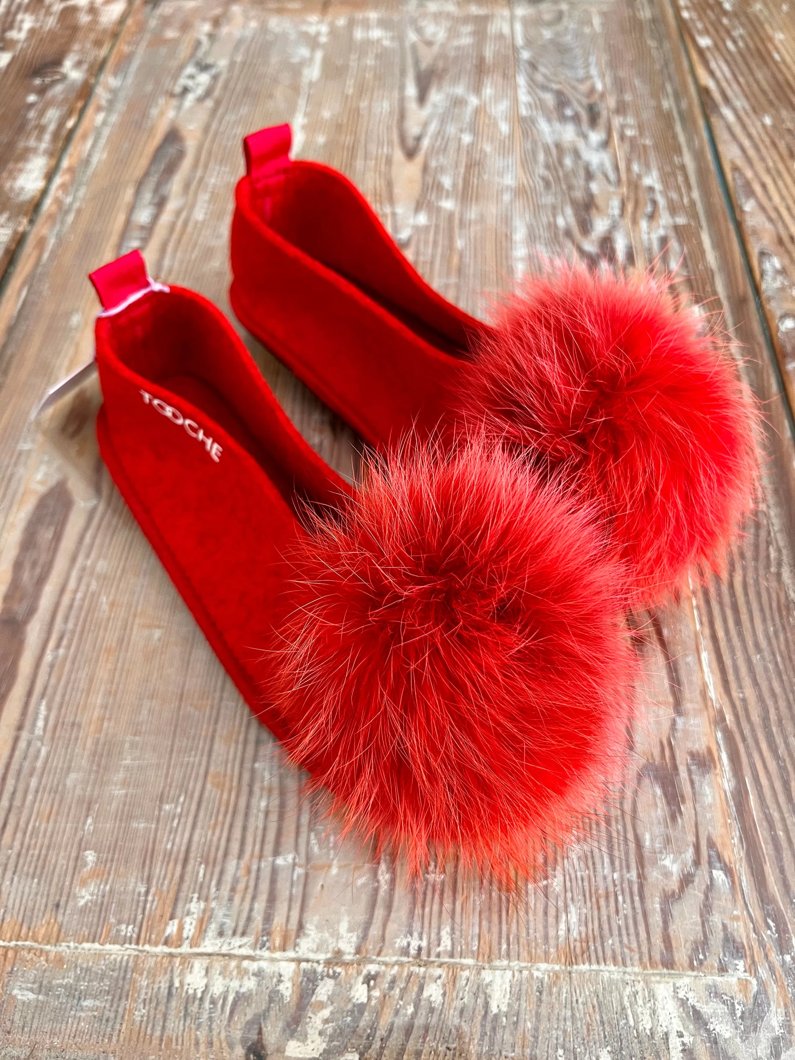 FIRE RED slippers