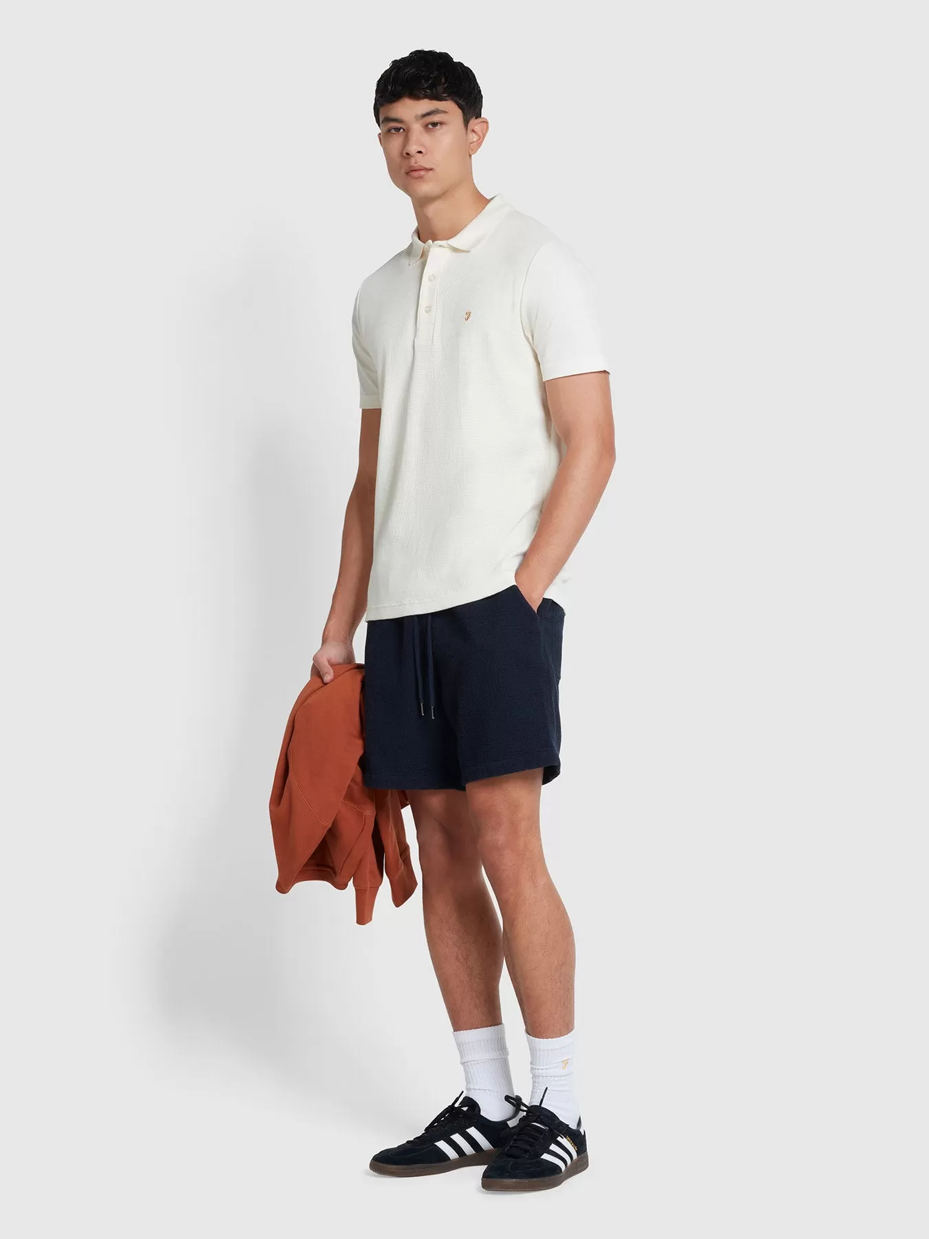 Forster Textured Polo Shirt In Ecru