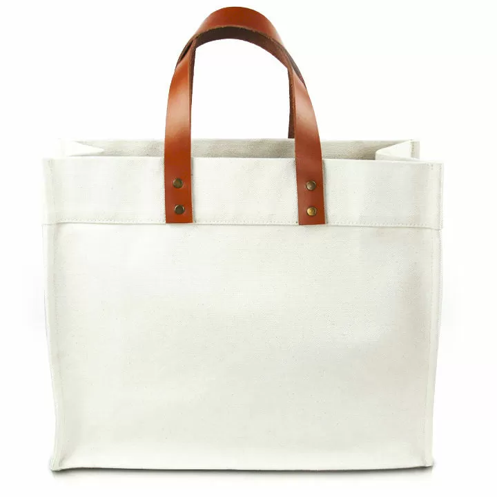 Fulham Canvas Tote Bag With Leather Straps