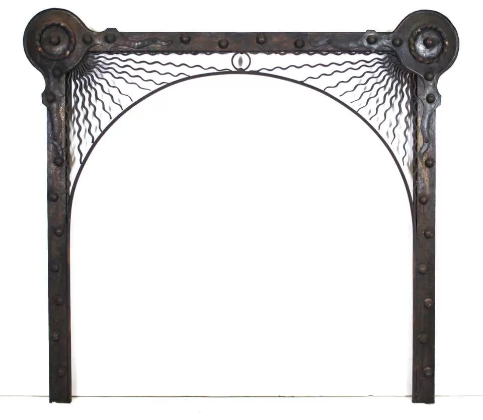 German Aesthetic Movement Fireplace Surround In Hand-Wrought Iron