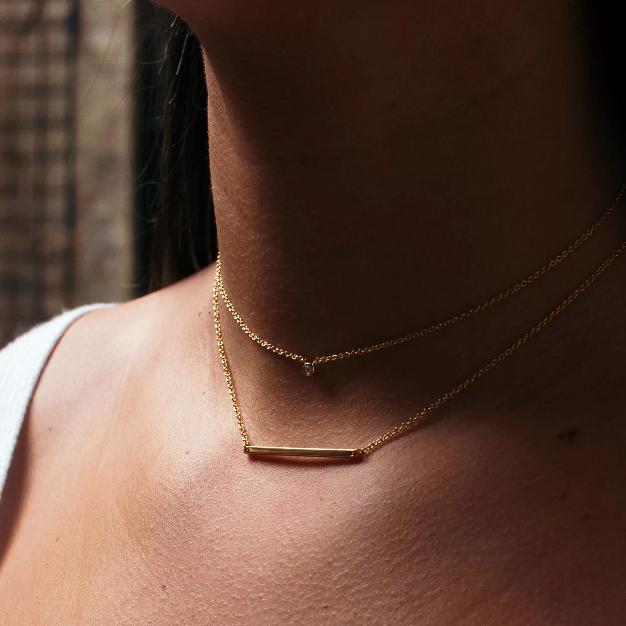 Gold Vermeil Bar Necklace