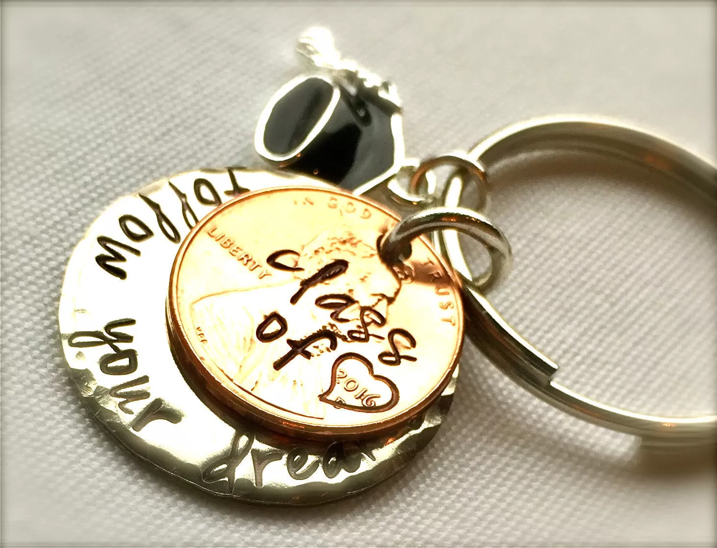 Graduation Gift 2016, Personalized Penny Keychains