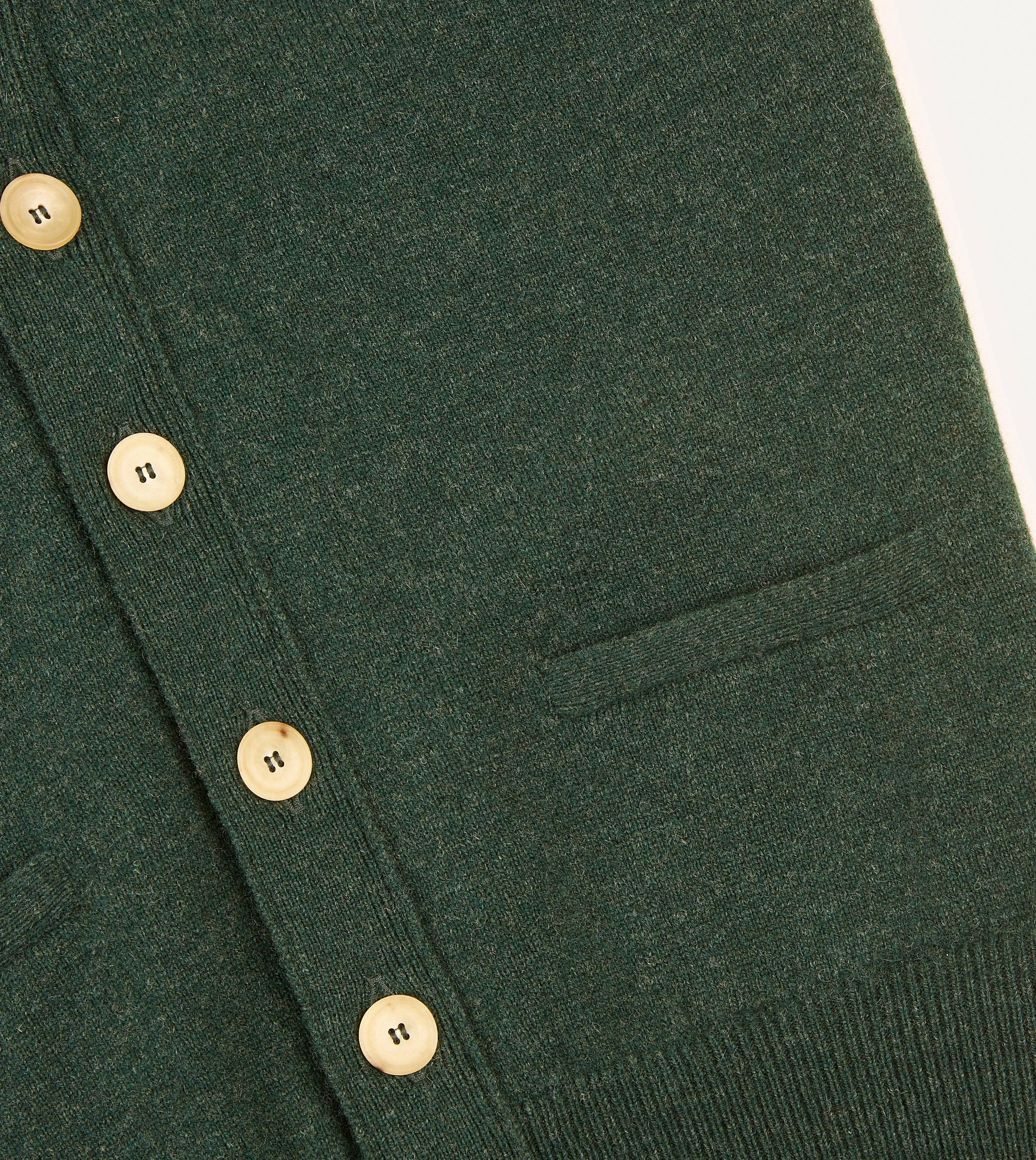 Green Lambswool Sleeveless Cardigan