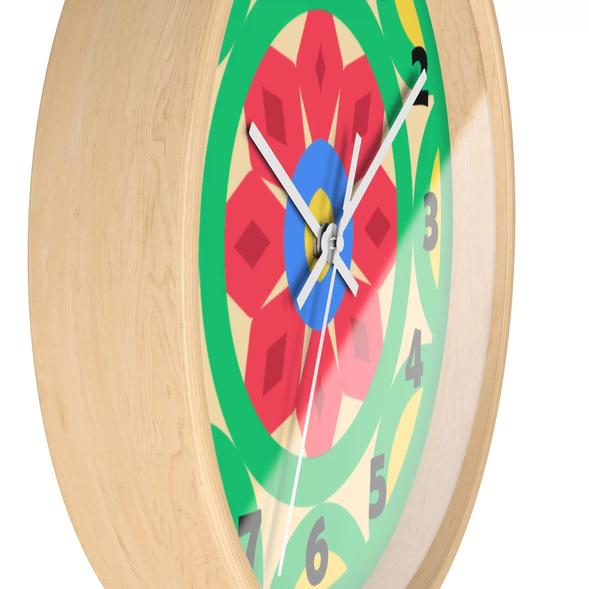 Green Mandala Wall Clock