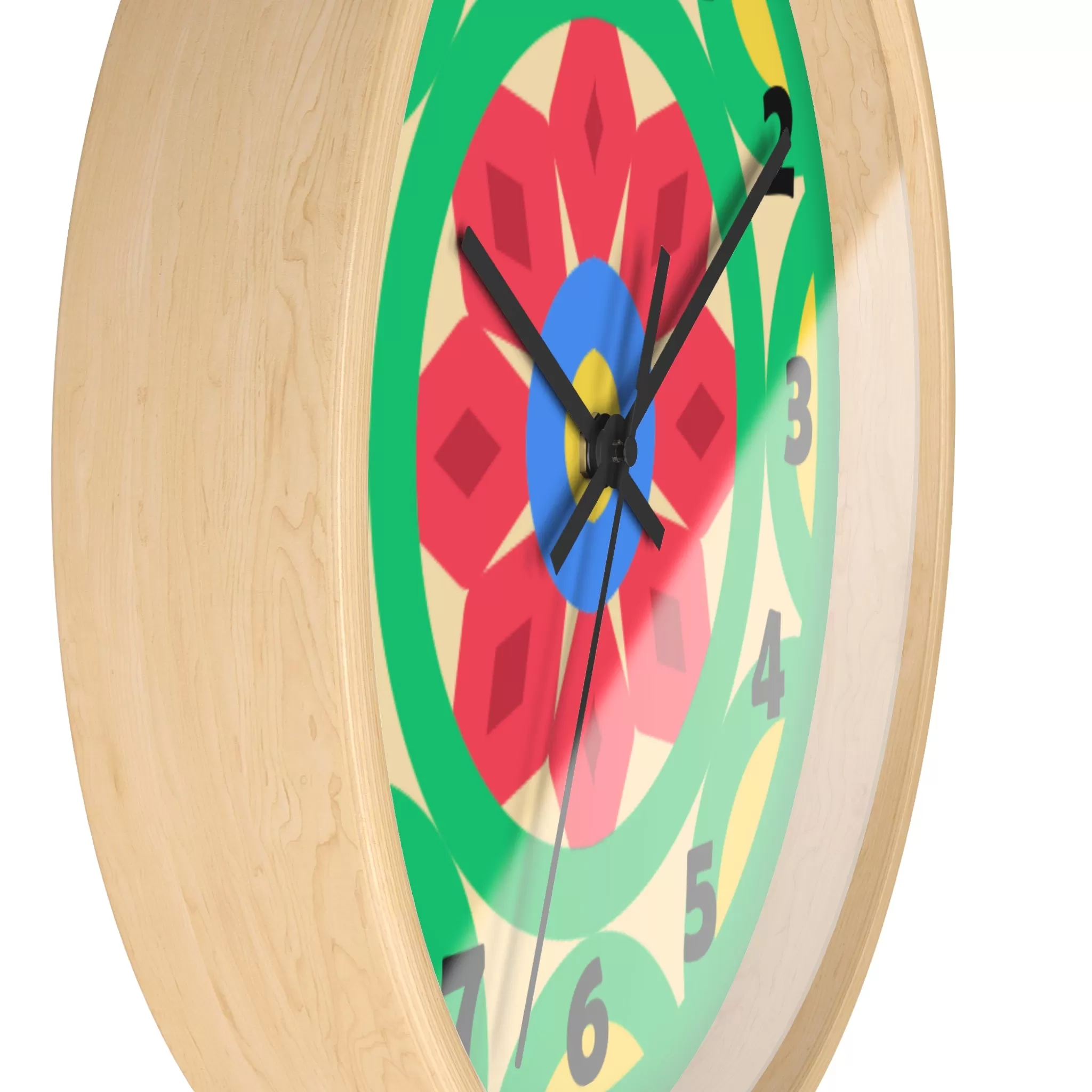 Green Mandala Wall Clock