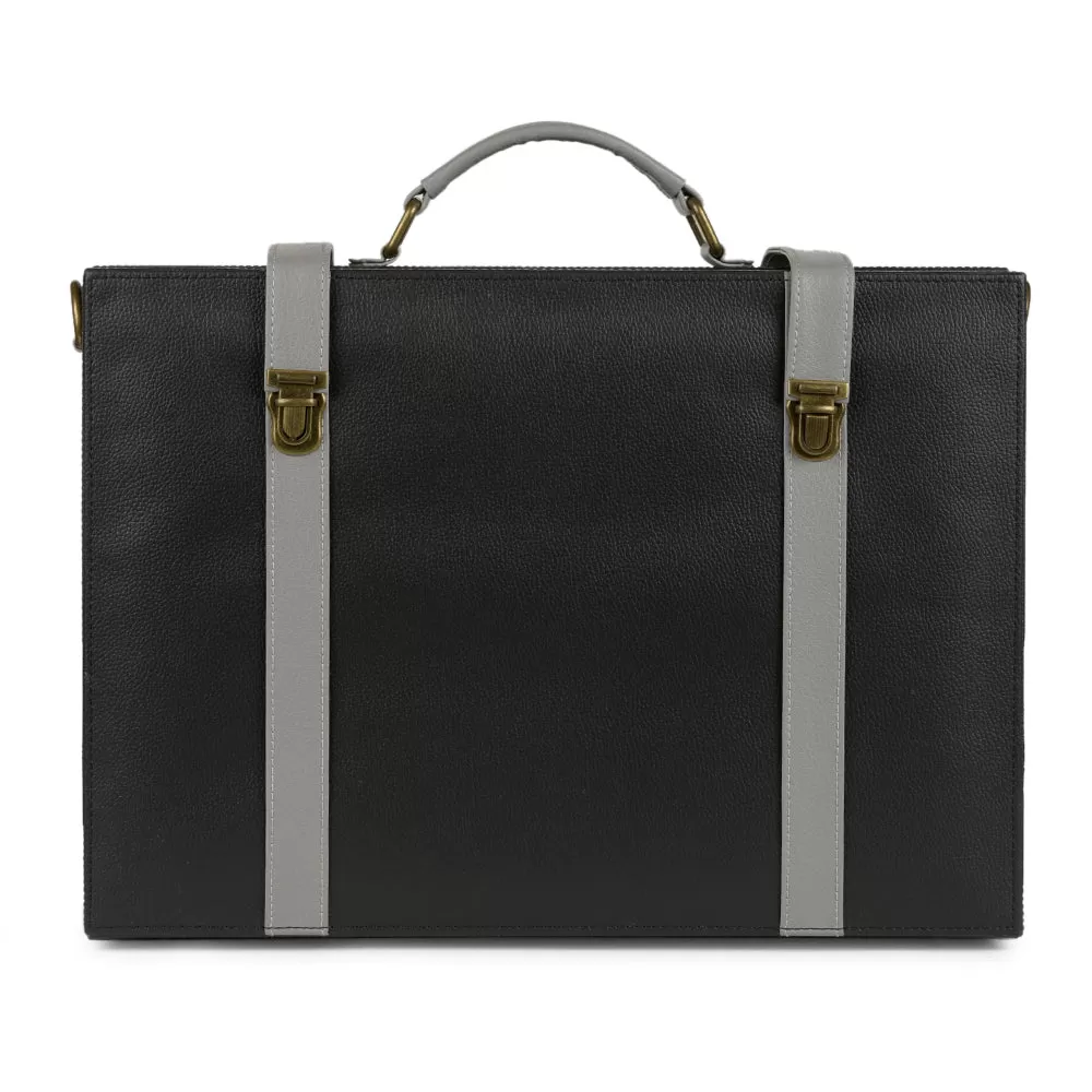 Grey Black Laptop Briefcase