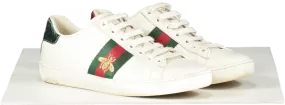 Gucci White Leather Ace Classic Bee Embroidered Trainers UK 2.5 EU 35.5 👠