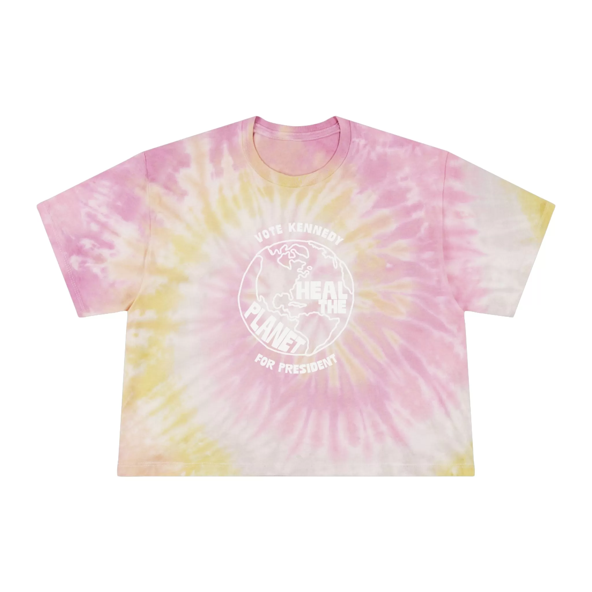 Heal the Planet Tie-Dye Crop Tee