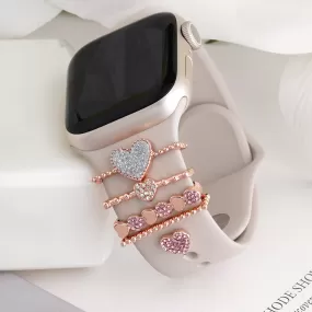 Heart Of Pink And Rose Gold Ring Watch Charm