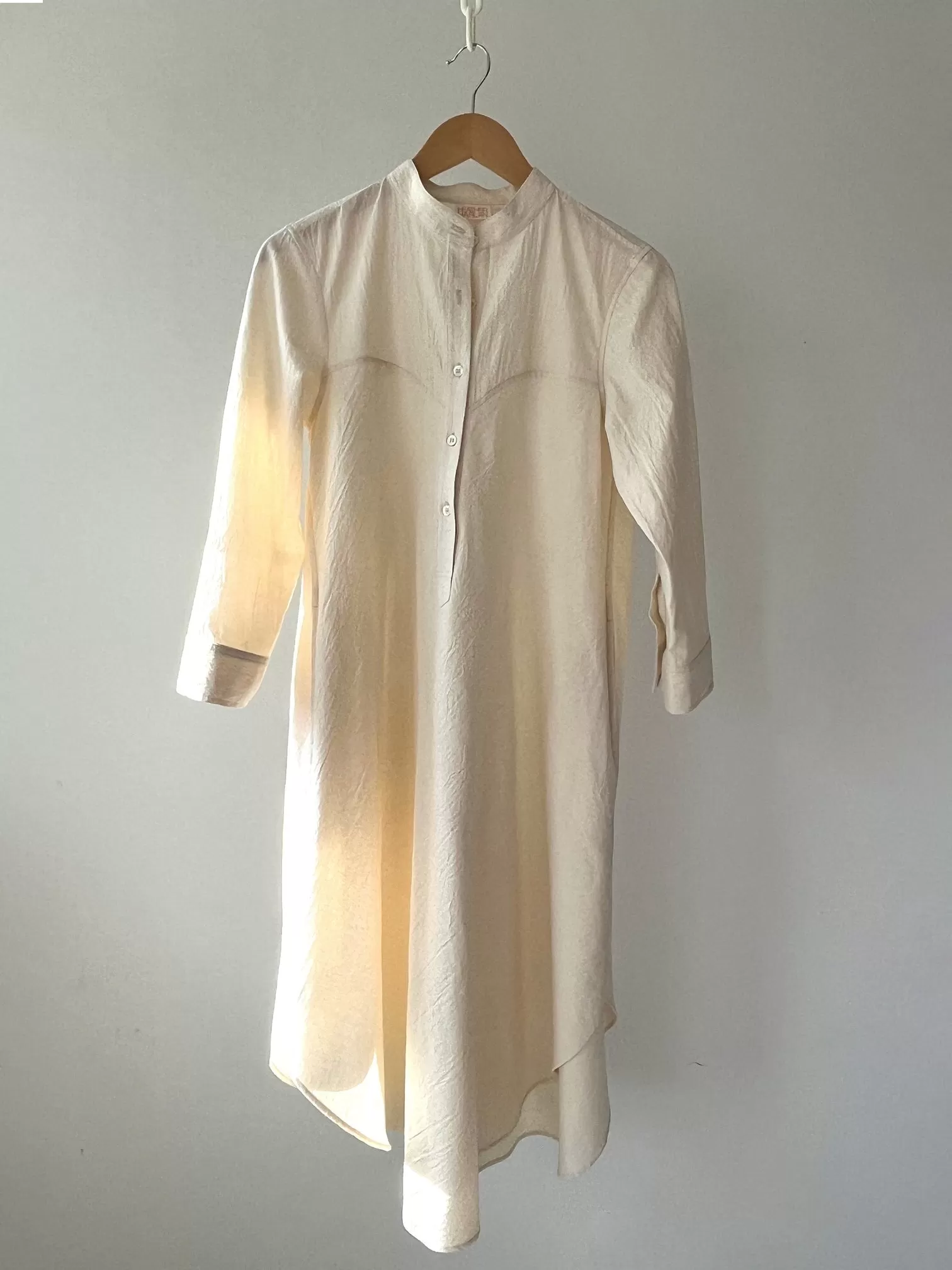 Heather Harlan Long Dress in Crinkle Cotton, Parchment