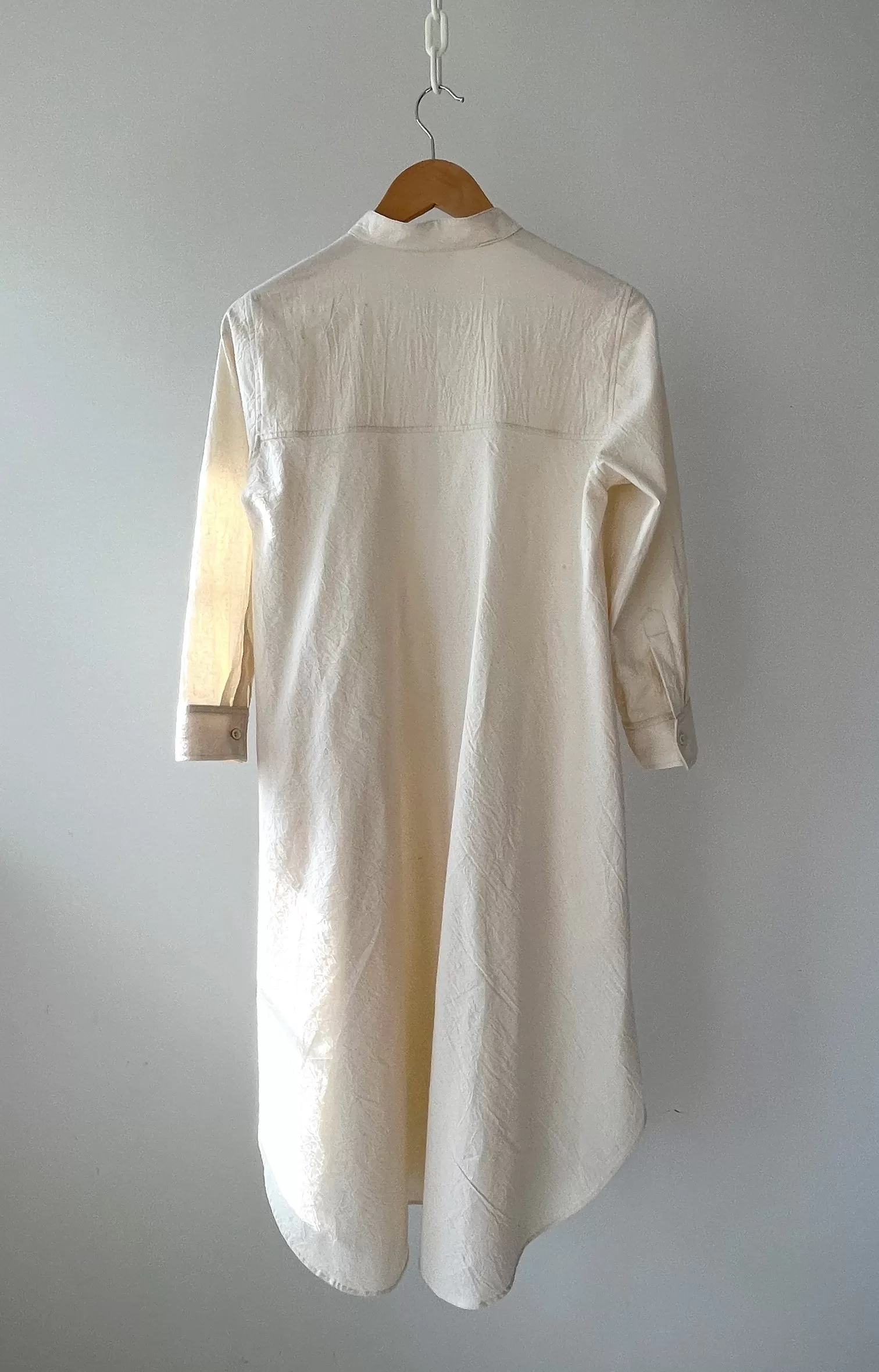 Heather Harlan Long Dress in Crinkle Cotton, Parchment