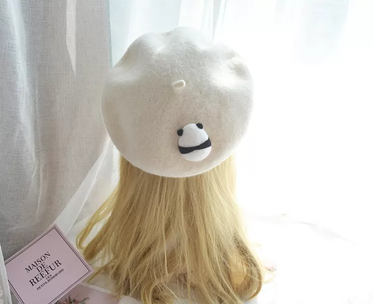 ''I LOVE PANDA'' BERET HAT BY51014