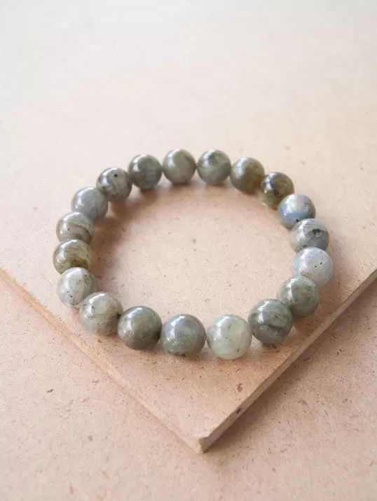 Iridescent Labradorite Bead Bracelet