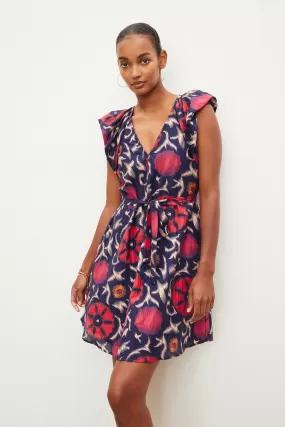 JENNA PRINTED SILK COTTON VOILE DRESS