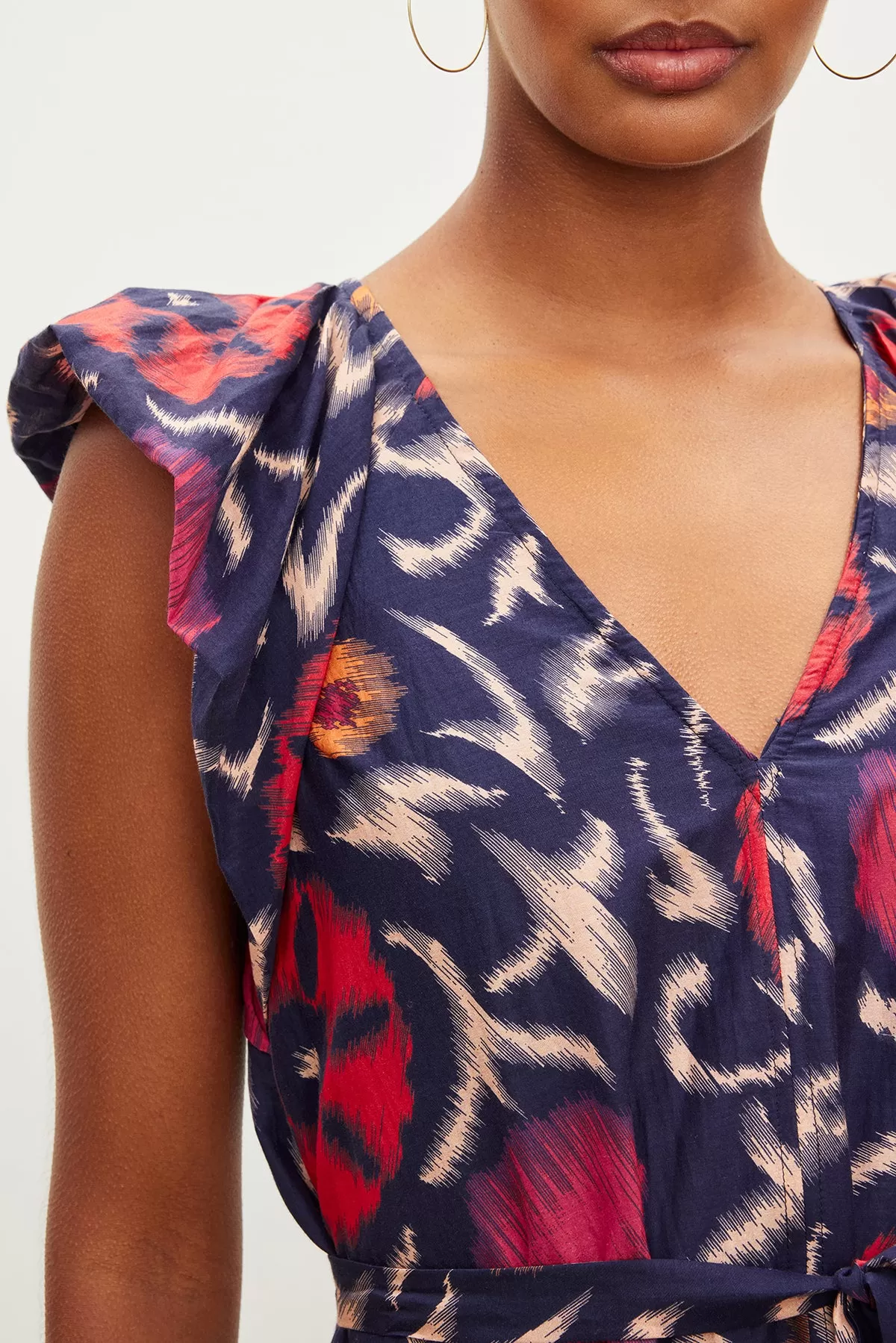 JENNA PRINTED SILK COTTON VOILE DRESS