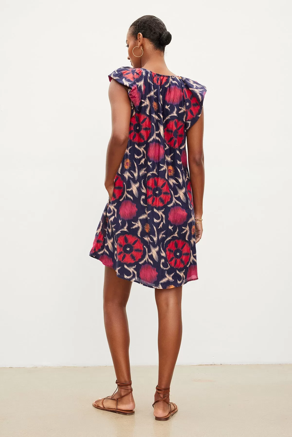 JENNA PRINTED SILK COTTON VOILE DRESS