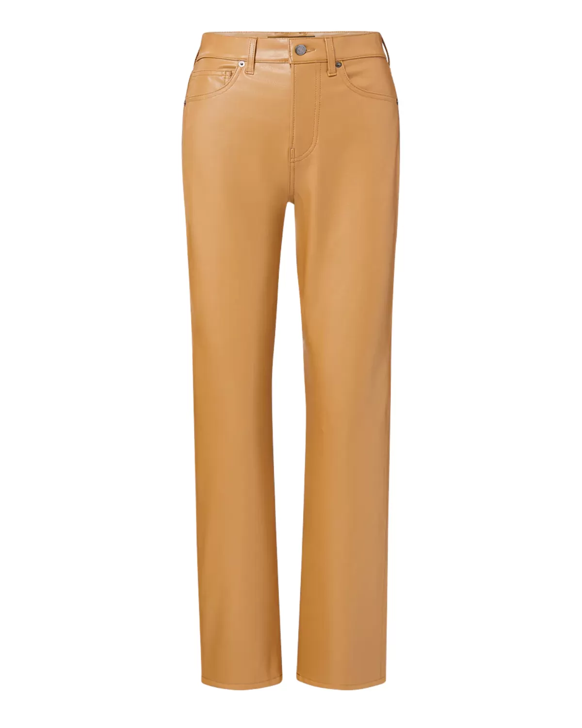 Joey Vegan Leather Straight Leg Pant (Cognac)