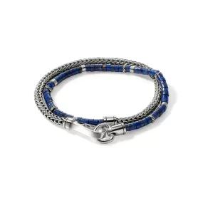 John Hardy Heishi Chain Wrap Bracelet with Blue Lapis