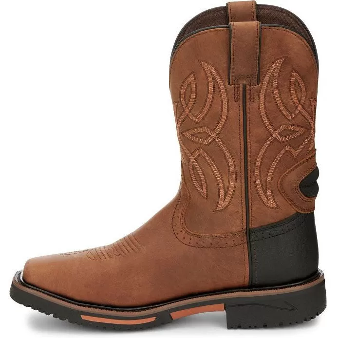 Justin Men's Dallen 11 Nano Comp Toe Western Work Boot -Brown- SE4215