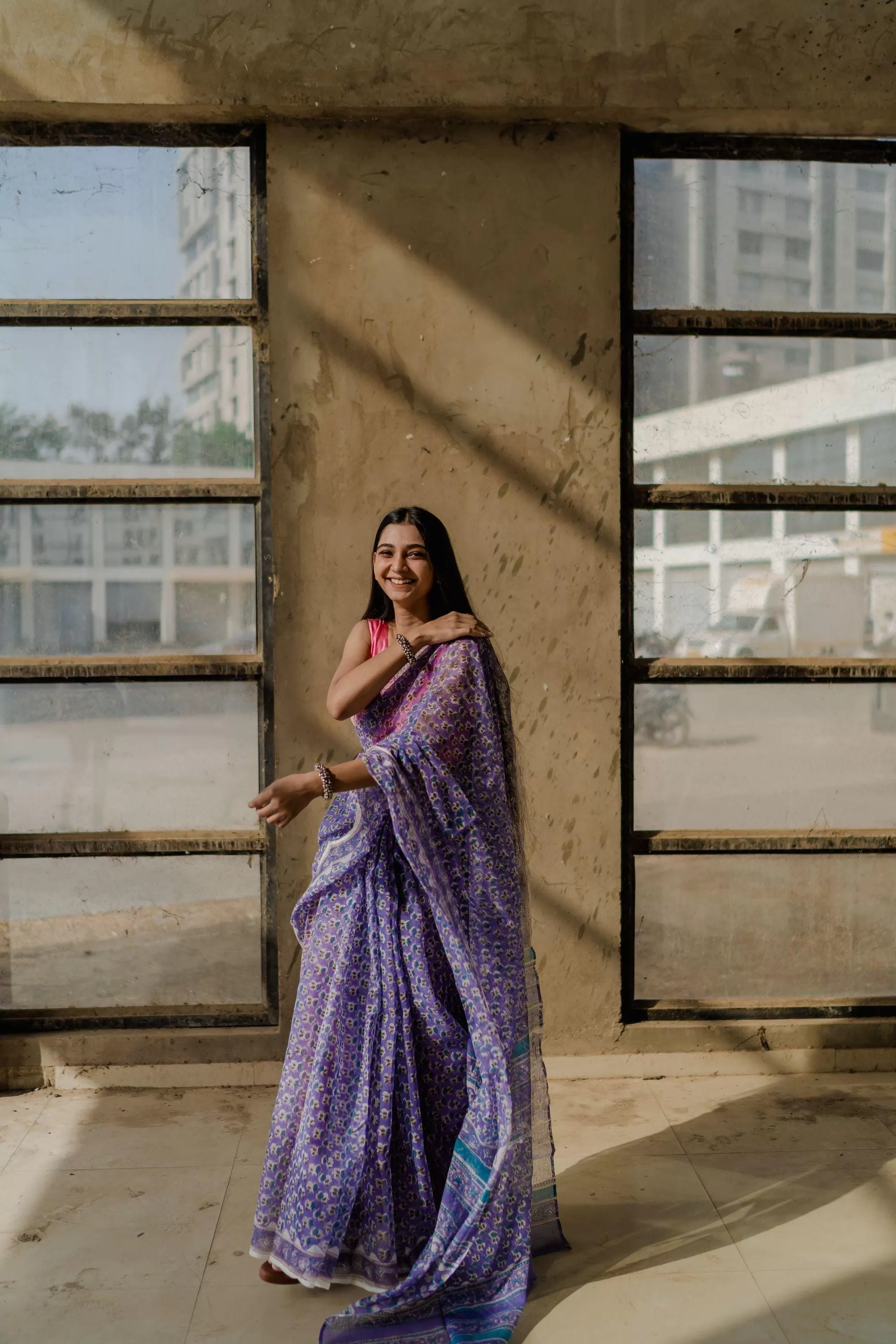 Kaisori Bagh Mallika Kota blockprinted saree