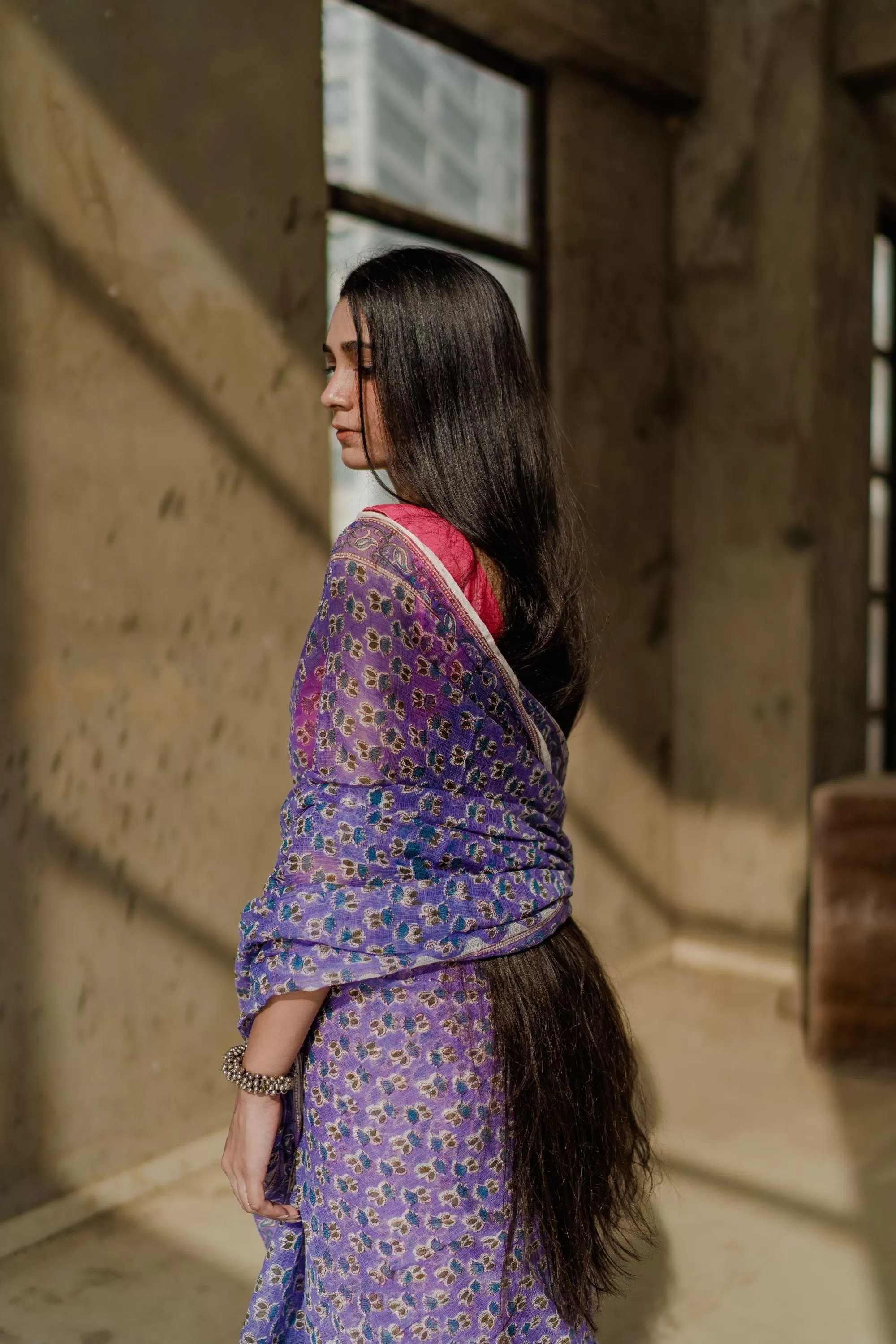 Kaisori Bagh Mallika Kota blockprinted saree