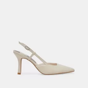 KIM HEELS IVORY CRINKLE PATENT