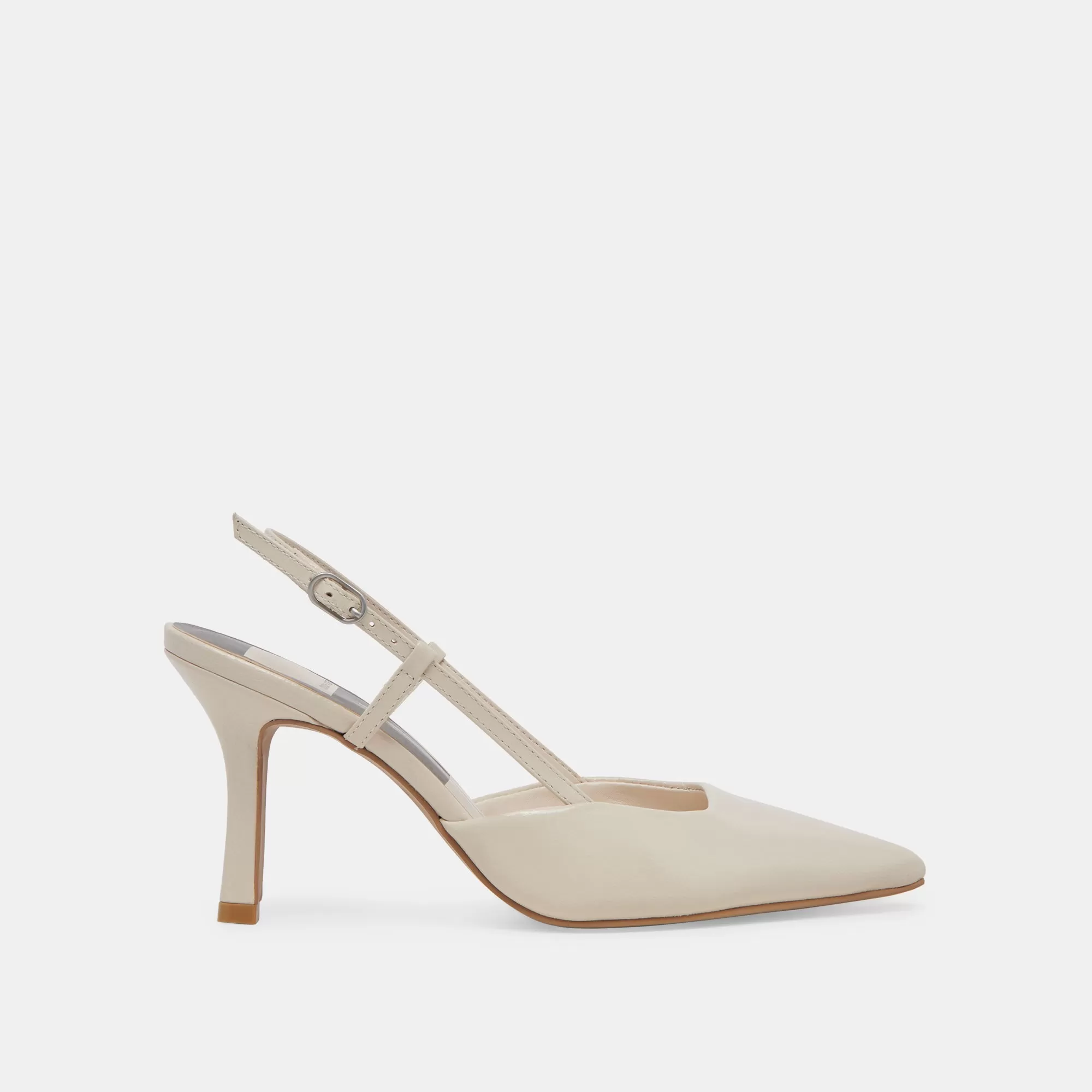 KIM HEELS IVORY CRINKLE PATENT