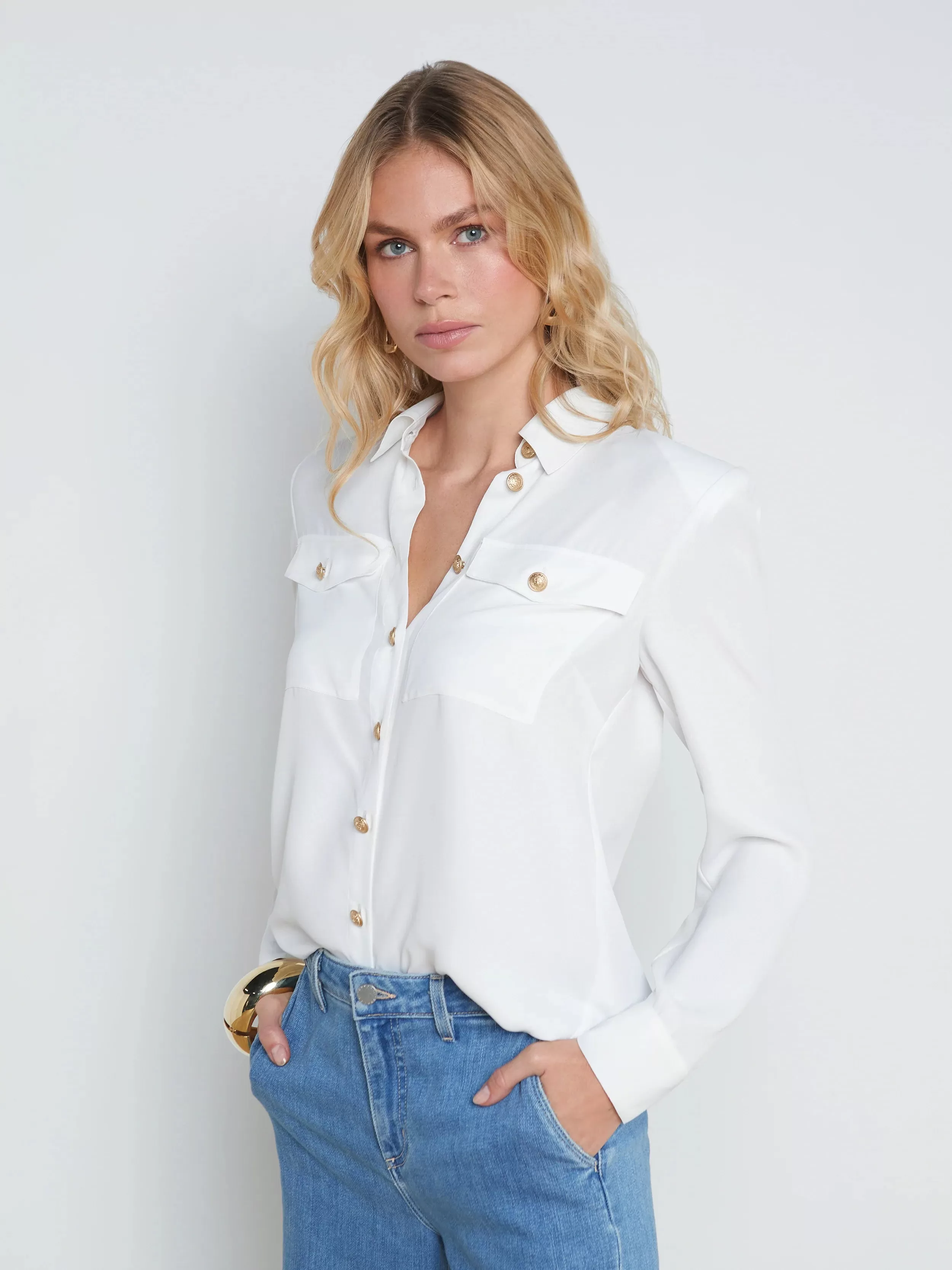 L’agence - Maisy Cargo Pocket Shirt - Ivory