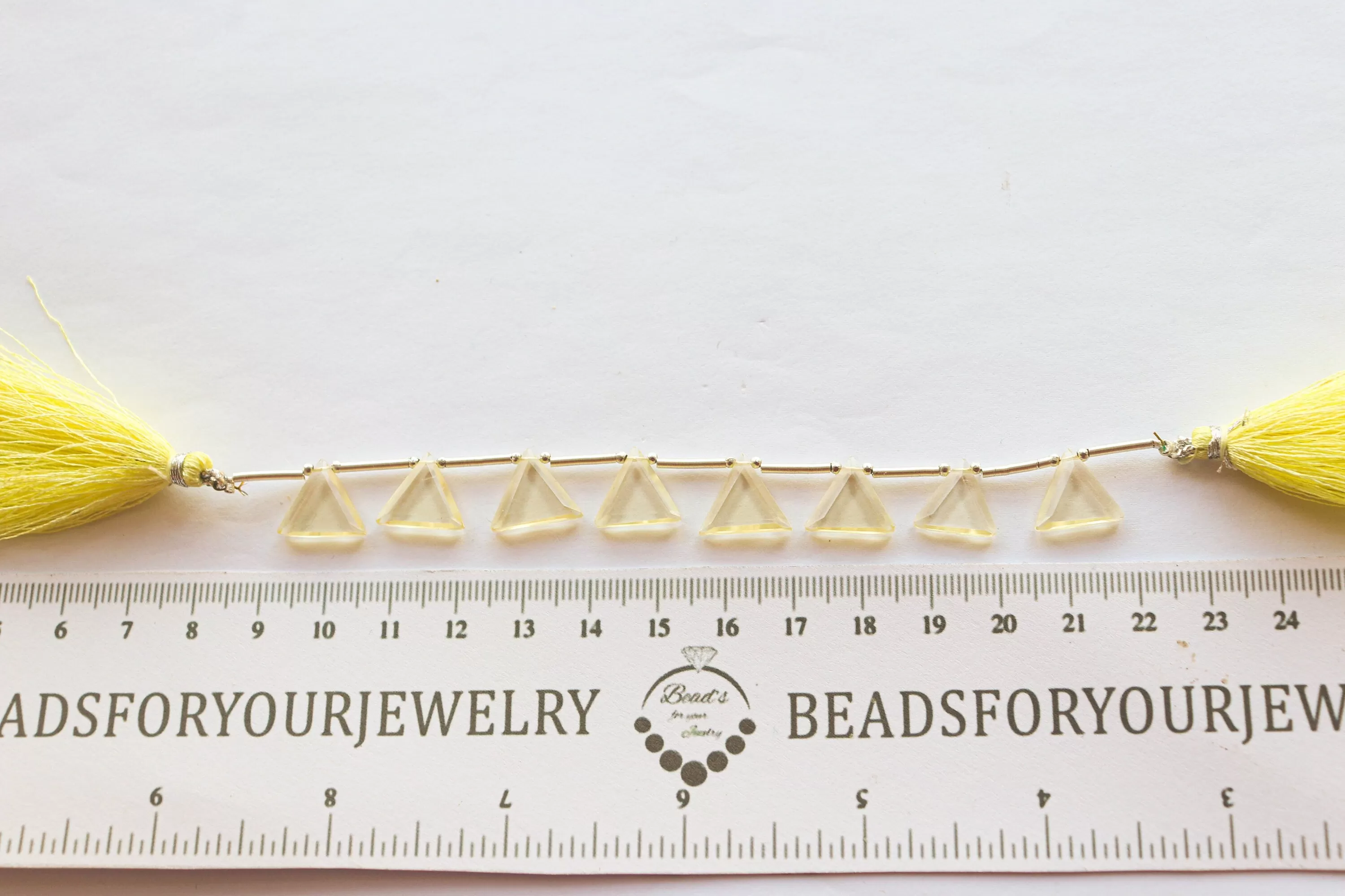 Lemon Quartz Triangle Shape Faceted Beads, 12x12mm, 12 Pieces, Natural Lemon Quartz, Beadsforyourjewellery