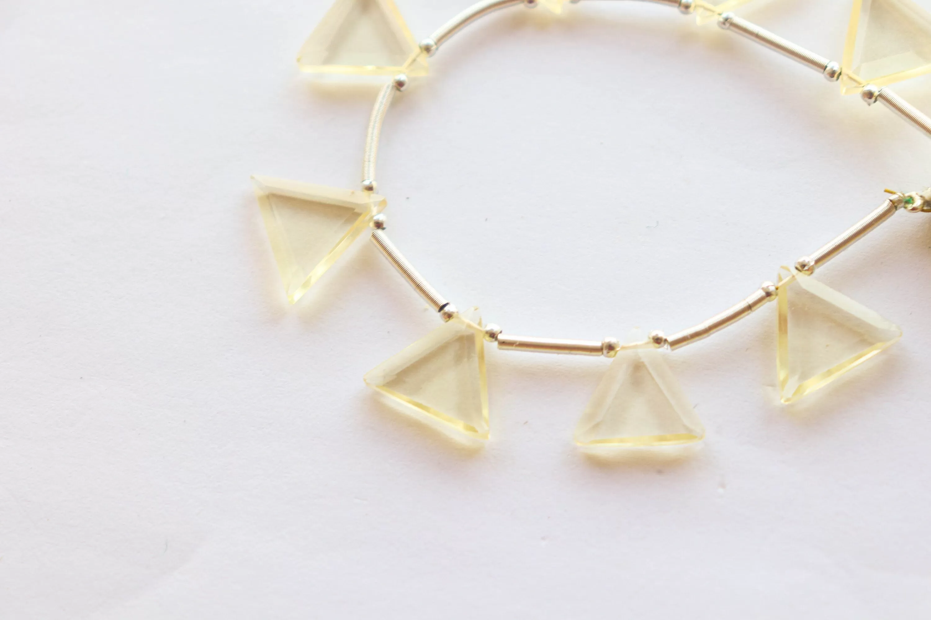 Lemon Quartz Triangle Shape Faceted Beads, 12x12mm, 12 Pieces, Natural Lemon Quartz, Beadsforyourjewellery