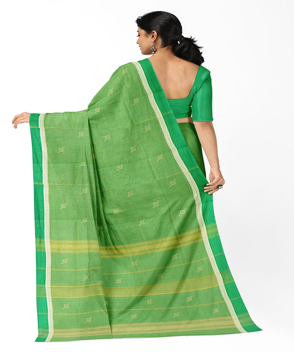 Light green butta handwoven rajahmundry cotton saree