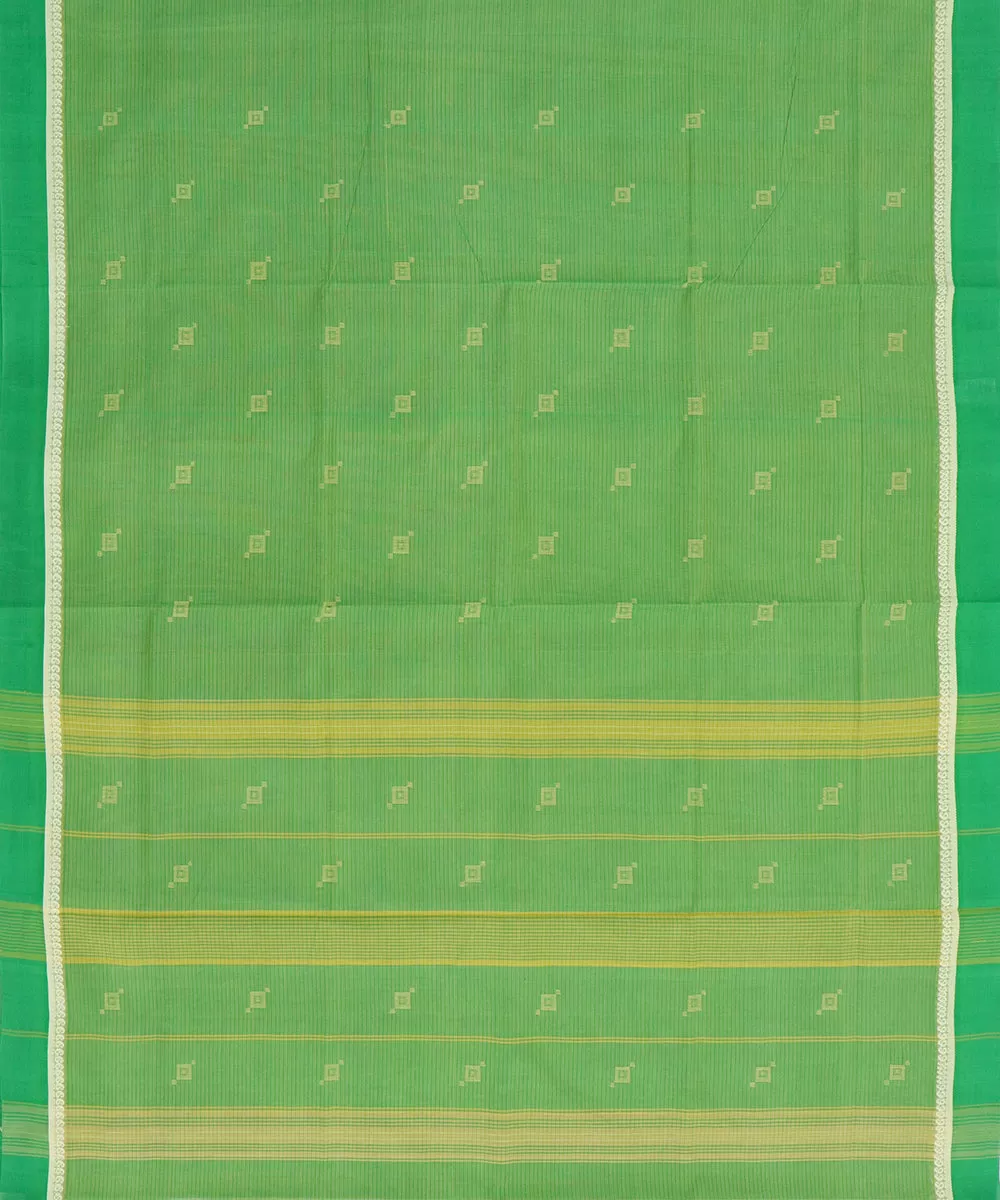 Light green butta handwoven rajahmundry cotton saree