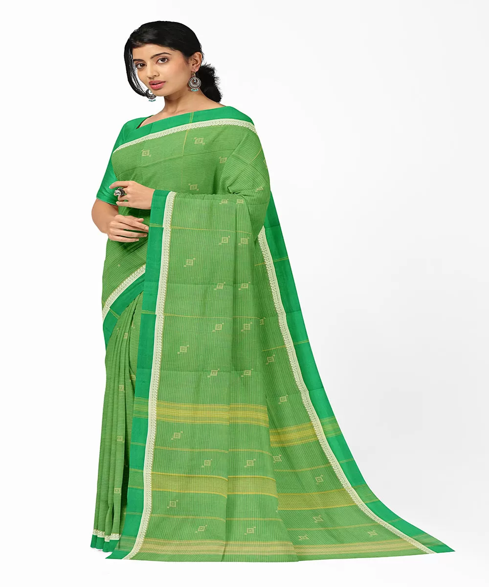 Light green butta handwoven rajahmundry cotton saree