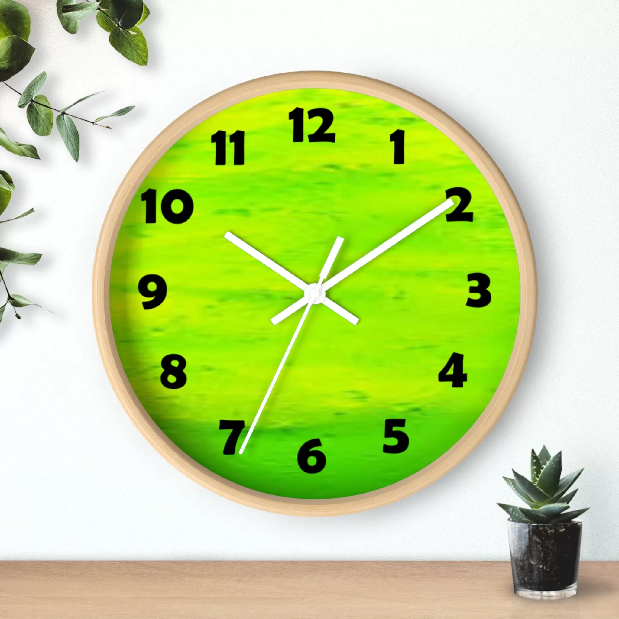 Lime Green Color Wall Clock