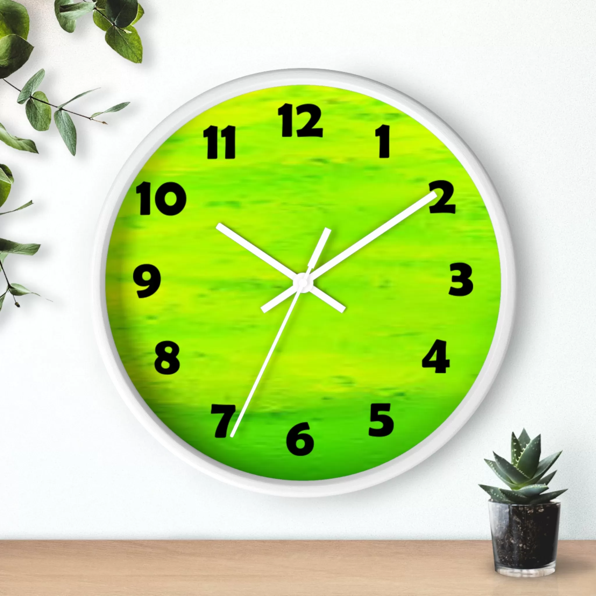 Lime Green Color Wall Clock