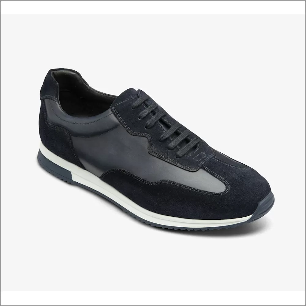 Loake Linford Navy Leather and Suede Trainer*