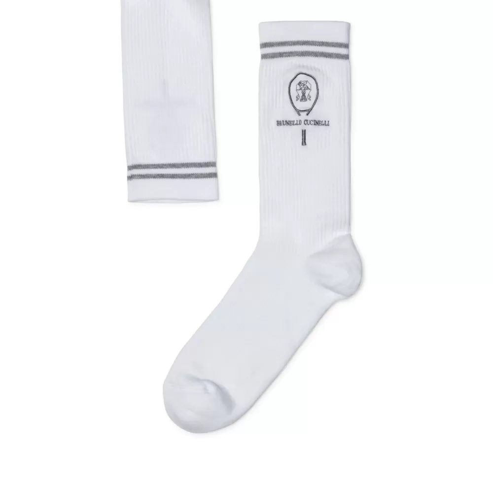 Logo-Embroidered Socks