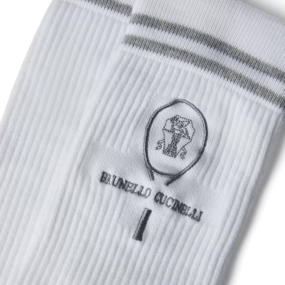 Logo-Embroidered Socks