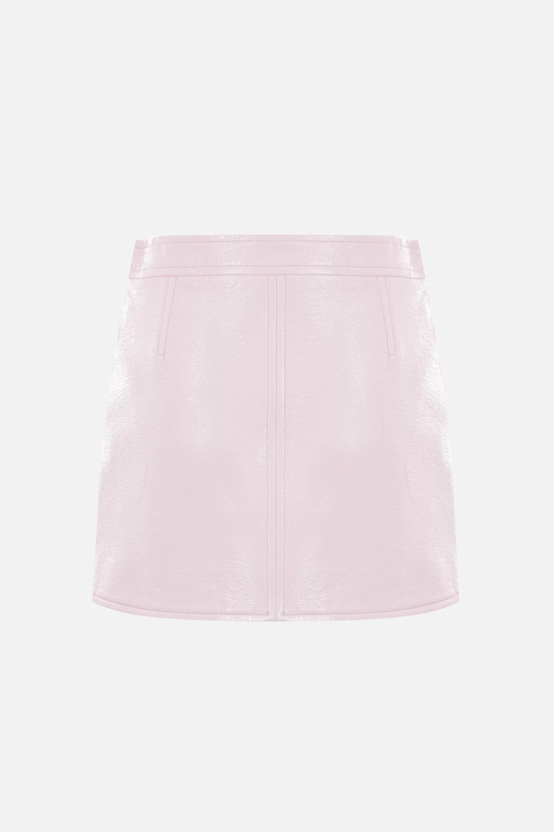 logo embroidered vinyl miniskirt