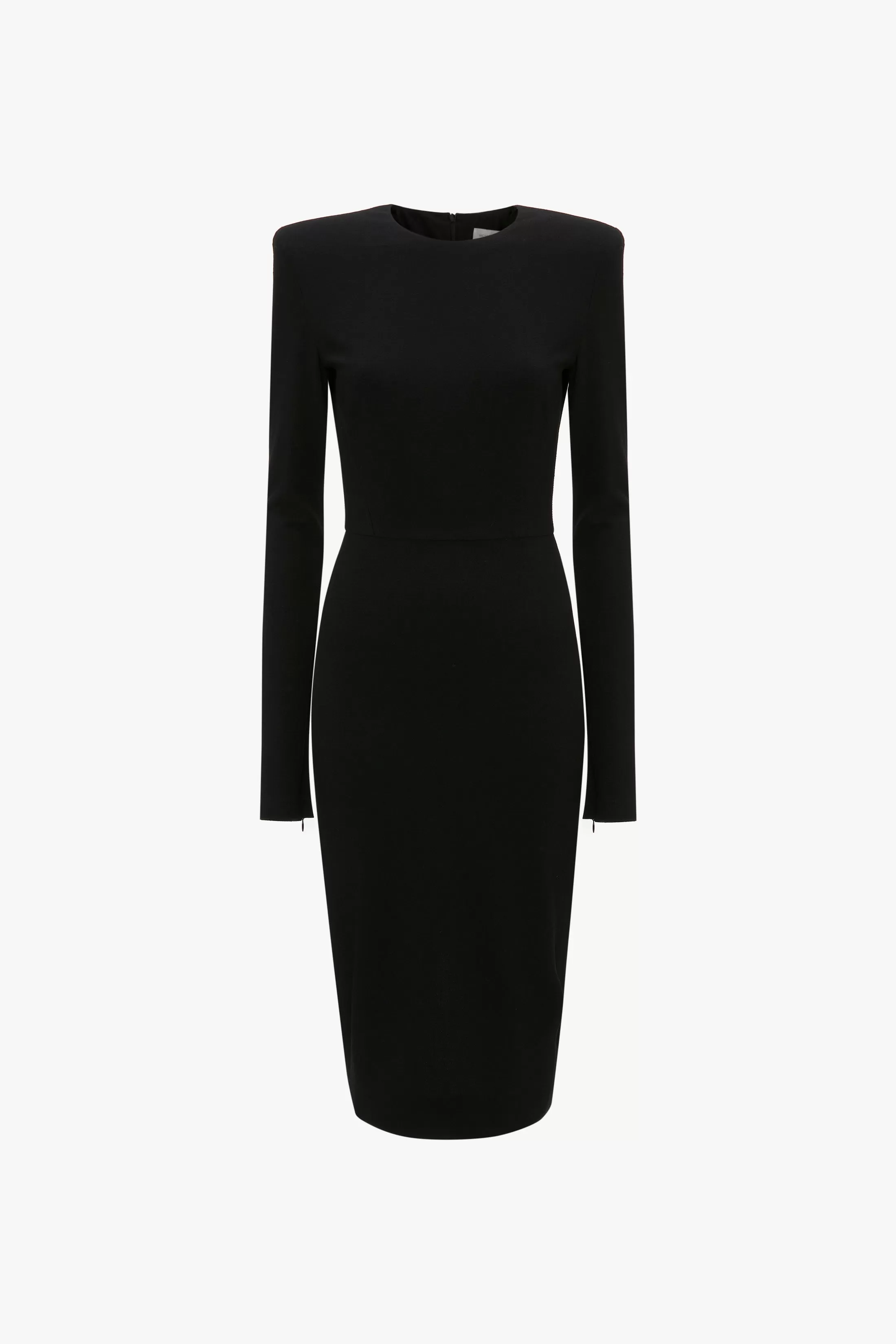 Long Sleeve T-Shirt Fitted Dress In Black