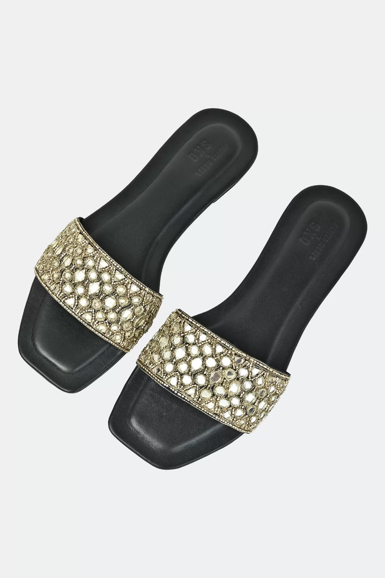 Luxe Reflective Noir Slip-ons For Women