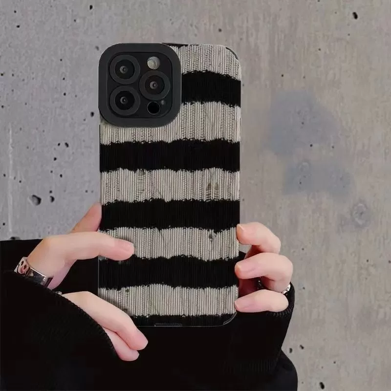 Luxury Stripe Pattern Cute Phone Case for iPhone 14 Pro Max, 13, 12, 11, XS, XR, 7, 14 Plus