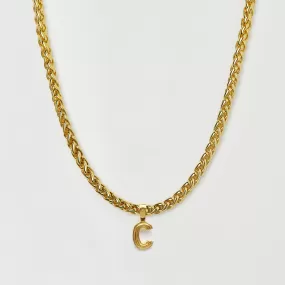 Make it Personal Diamond Star Set Chunky Initial Pendant with Spiga Vintage Chain