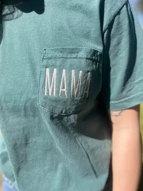 Mama Embroidered Pocket Tee