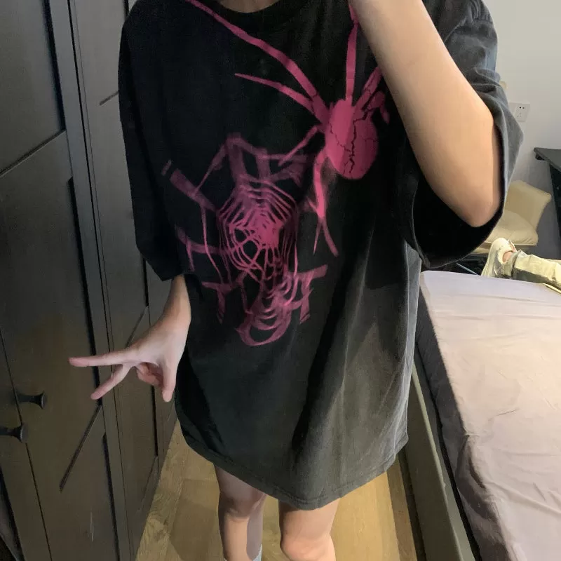 Matching Spider Pink & White Tee Tshirt  - Kimi