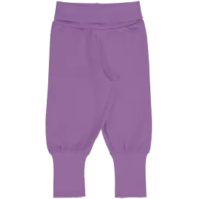 Maxomorra Purple Organic Cotton Rib Pants