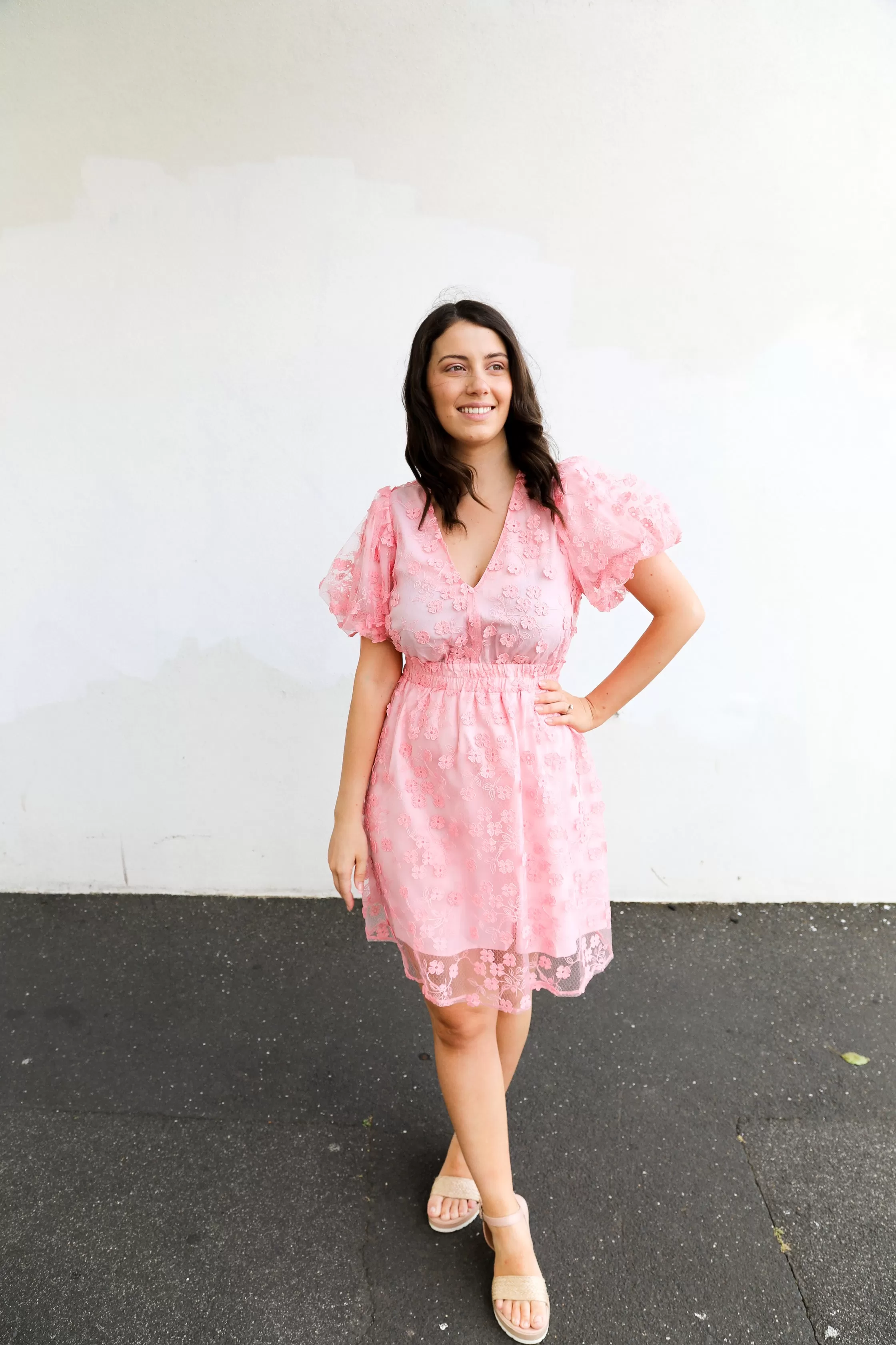 Meadows Dress (Pink Lace)