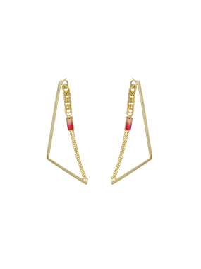 MELON DEW TRIANGLE EARRING