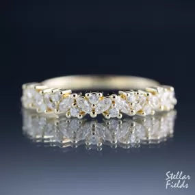 Moissanite Cluster Wedding Band